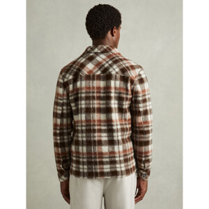 REISS WADE Patch Pocket Checked Overshirt